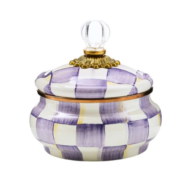 MacKenzie-Childs Squashed Pot, Violet Check