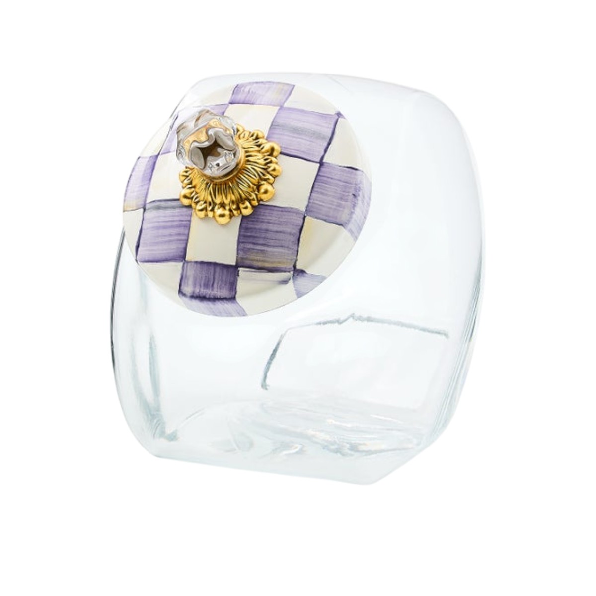 MacKenzie-Childs Sweets Jar with Violet Check Lid