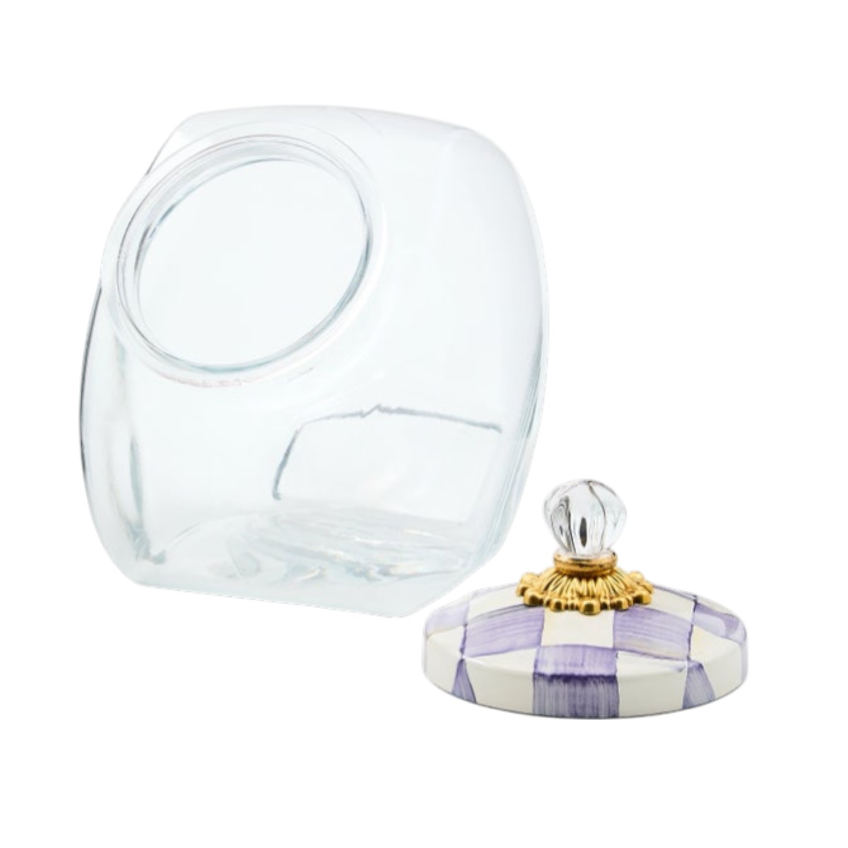 MacKenzie-Childs Sweets Jar with Violet Check Lid