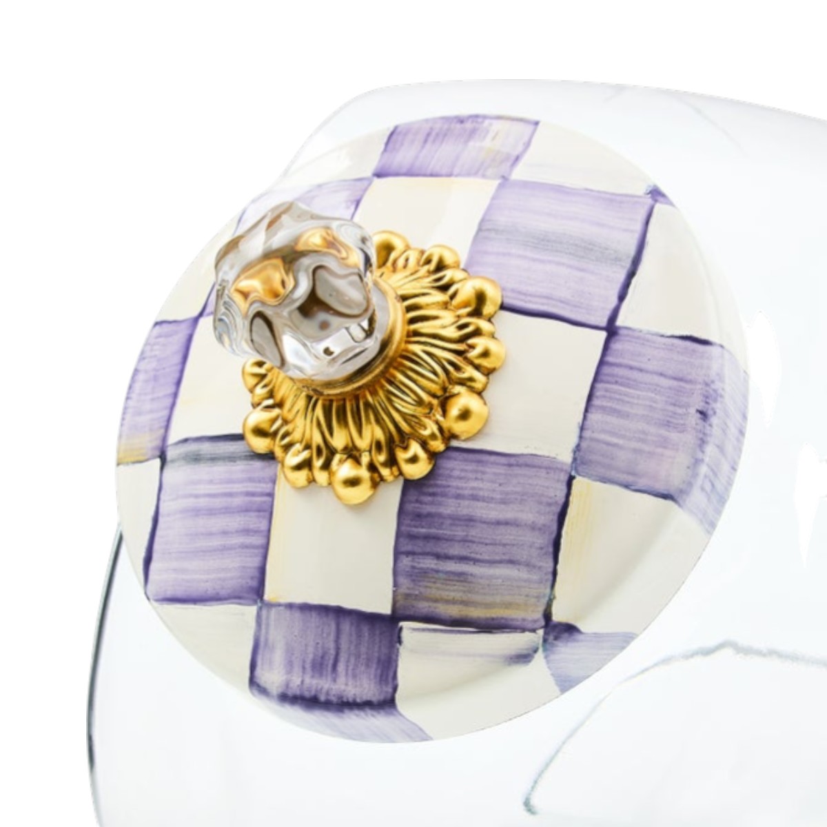 MacKenzie-Childs Sweets Jar with Violet Check Lid