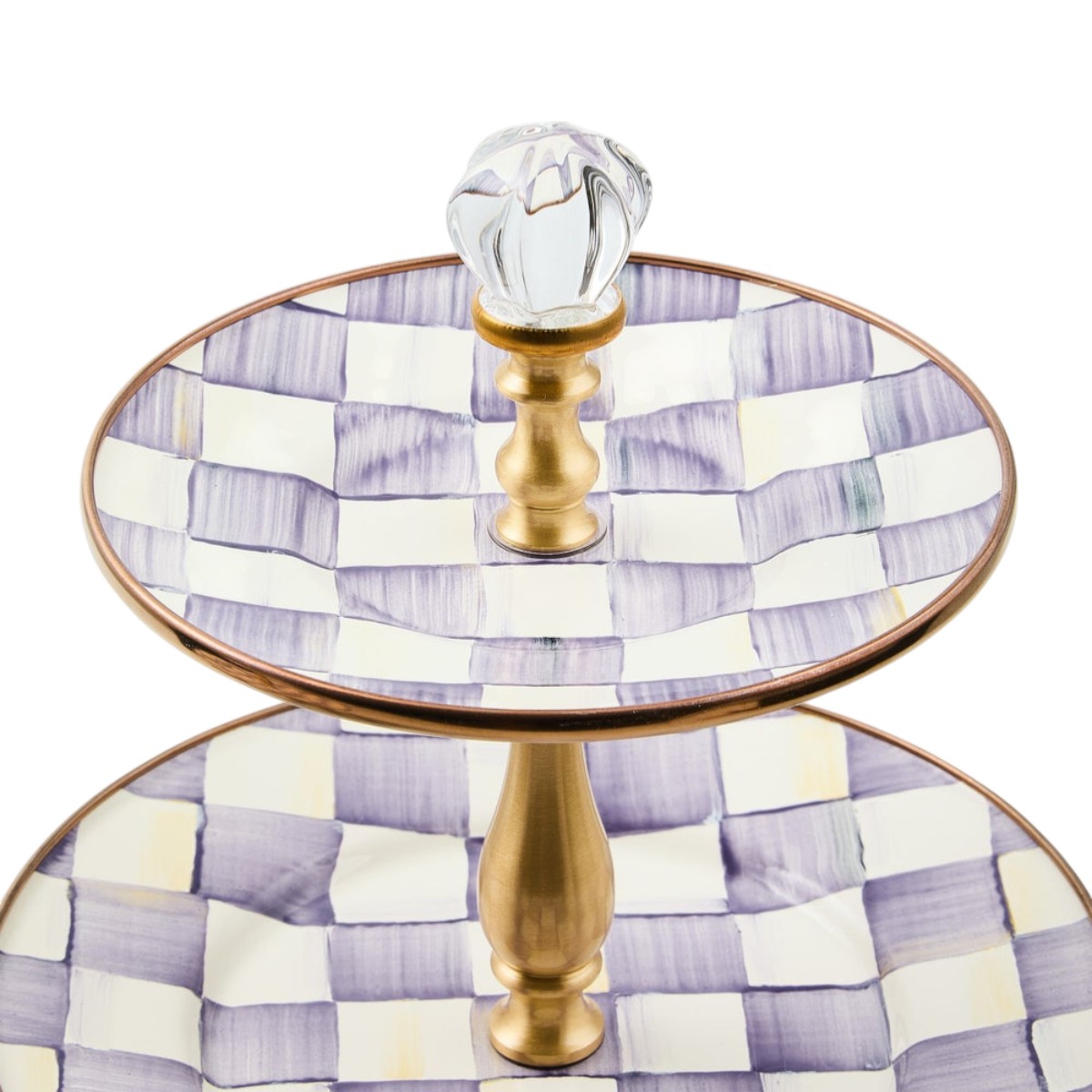 MacKenzie-Childs Three Tier Sweet Stand, Violet Check