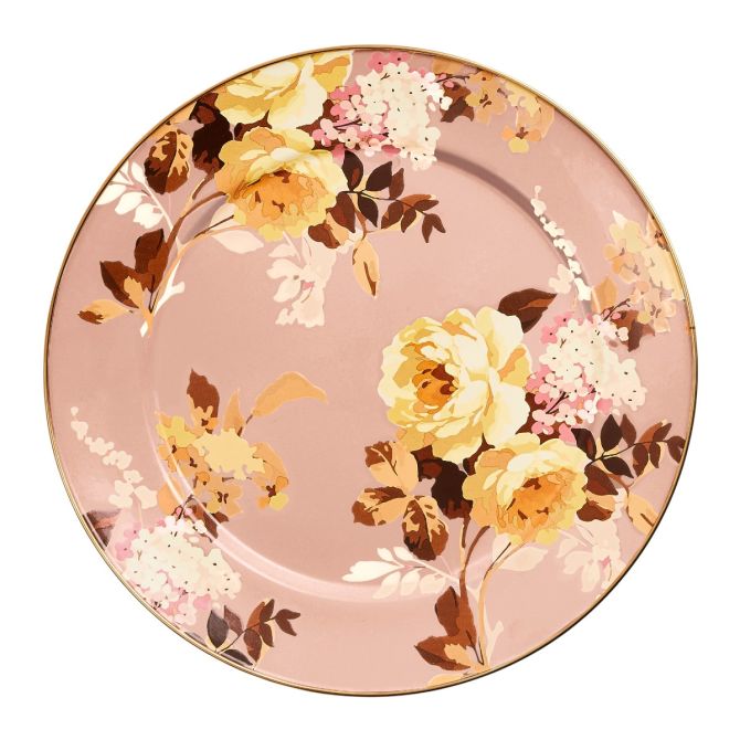 MacKenzie-Childs Wild Rose Charger, Mauve