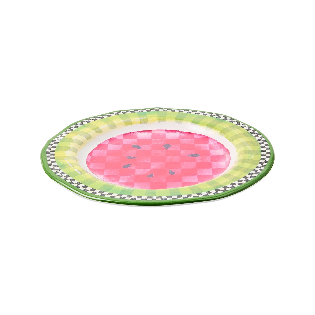 MacKenzie-Childs Set of 4 Melamine Dinner Plates, Watermelon