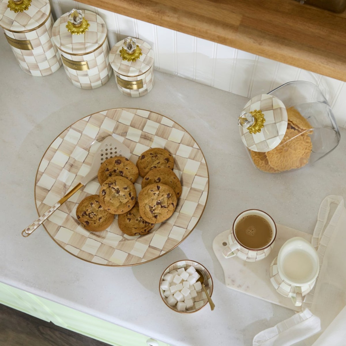 MacKenzie-Childs Serving Platter, Mocha Check