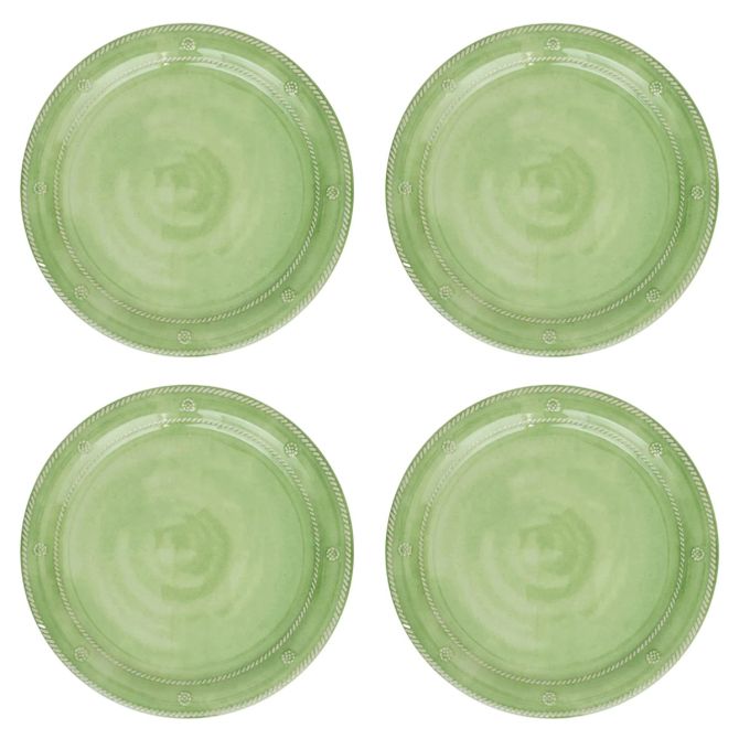 Juliska Berry & Thread Set of 4 Melamine Dinner Plates, Seagrass