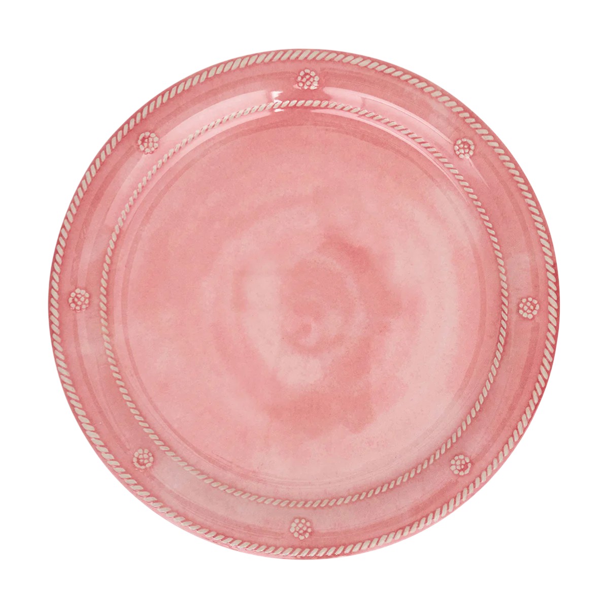 Juliska Berry & Thread Set of 4 Melamine Dinner Plates, Coral