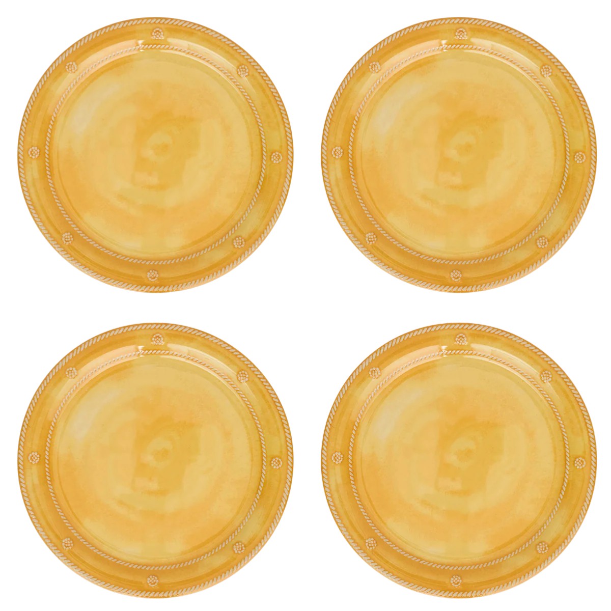 Juliska Berry & Thread Set of 4 Melamine Dinner Plates, Sunshine