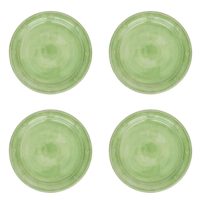 Juliska Berry & Thread Set of 4 Melamine Salad Plates, Seagrass