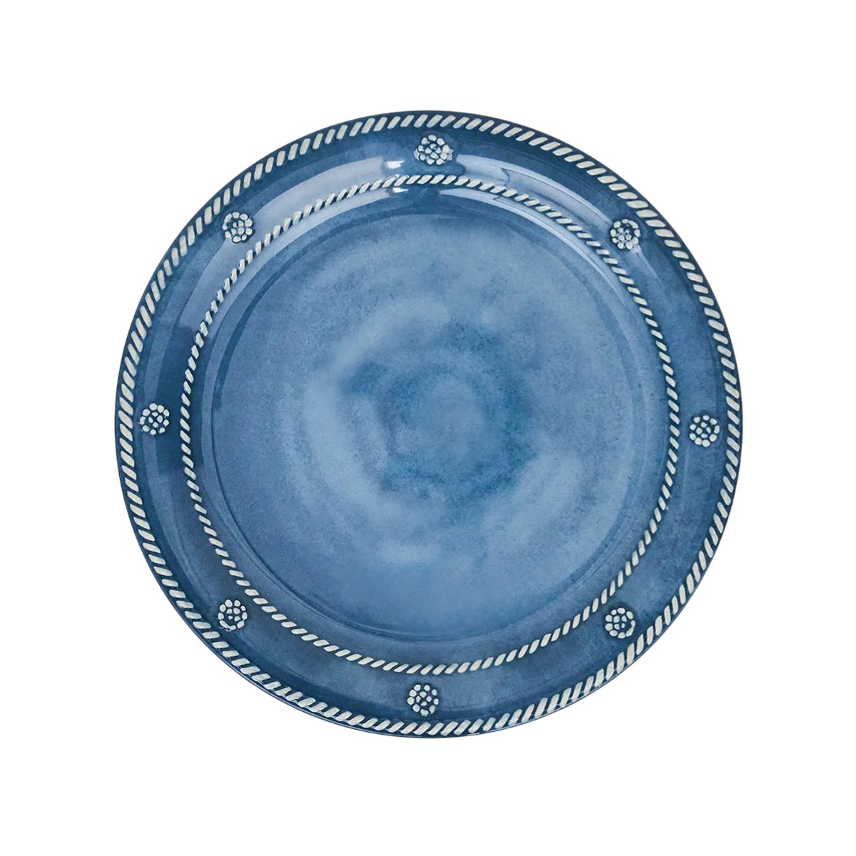 Juliska Berry & Thread Set of 4 Melamine Salad Plates, Ocean