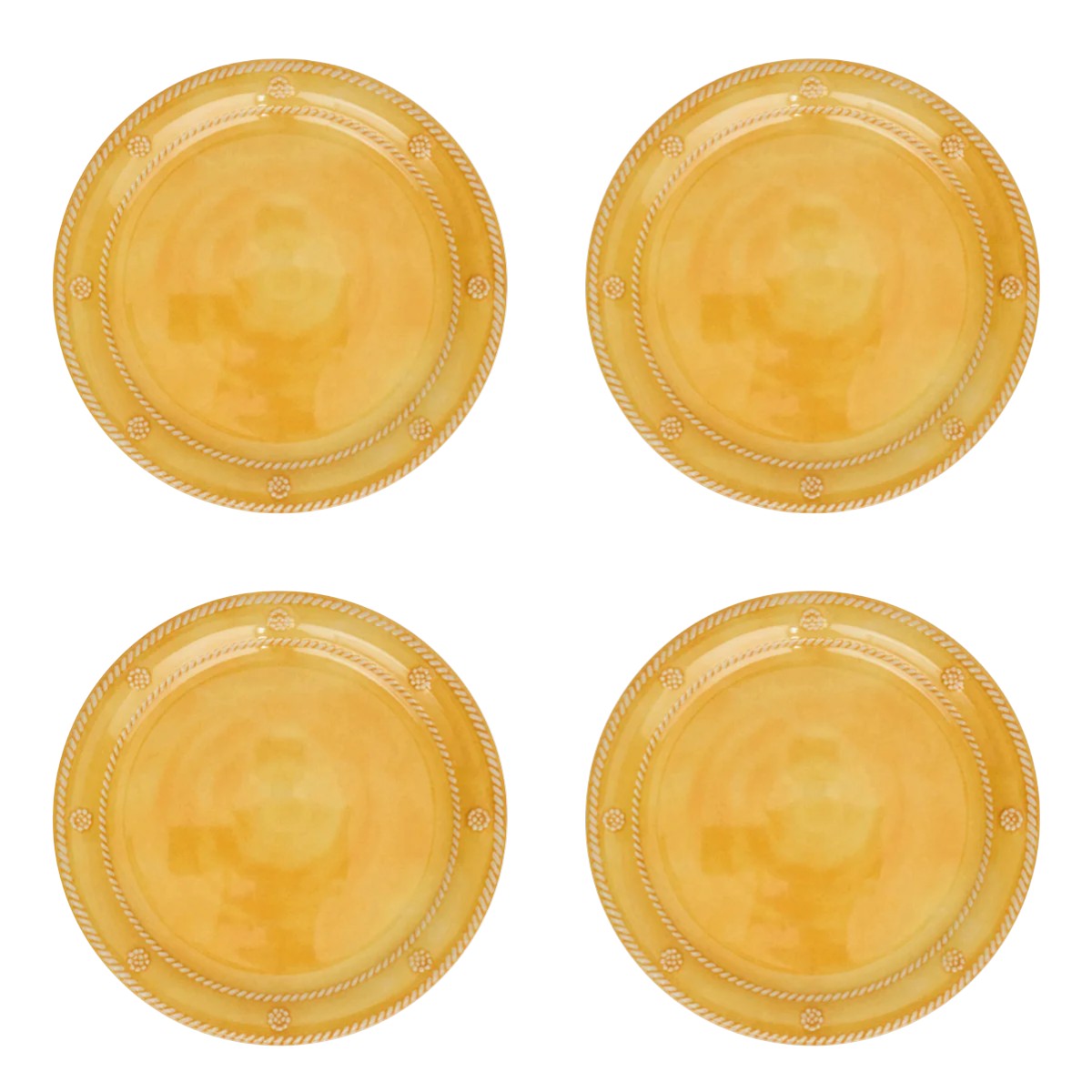 Juliska Berry & Thread Set of 4 Melamine Salad Plates, Sunshine