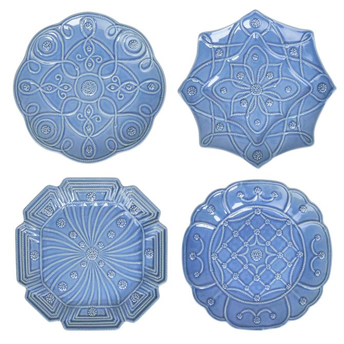 Juliska Jardins Du Monde Set of 4 Salad Plates, Chambray