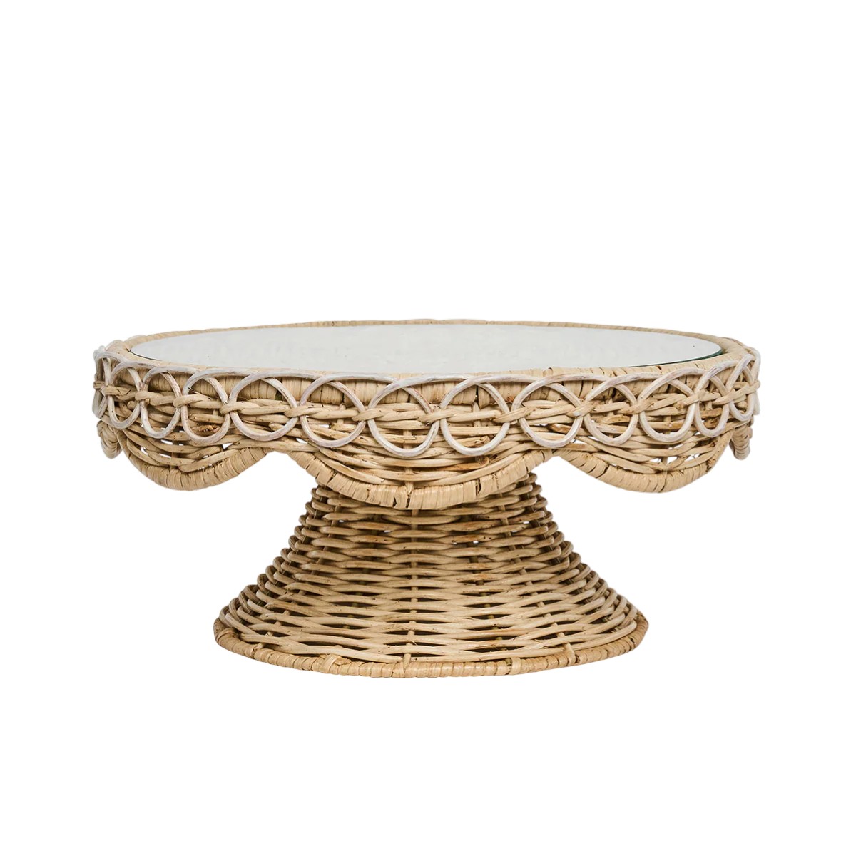 Juliska Provence Rattan Cake Stand, Whitewash