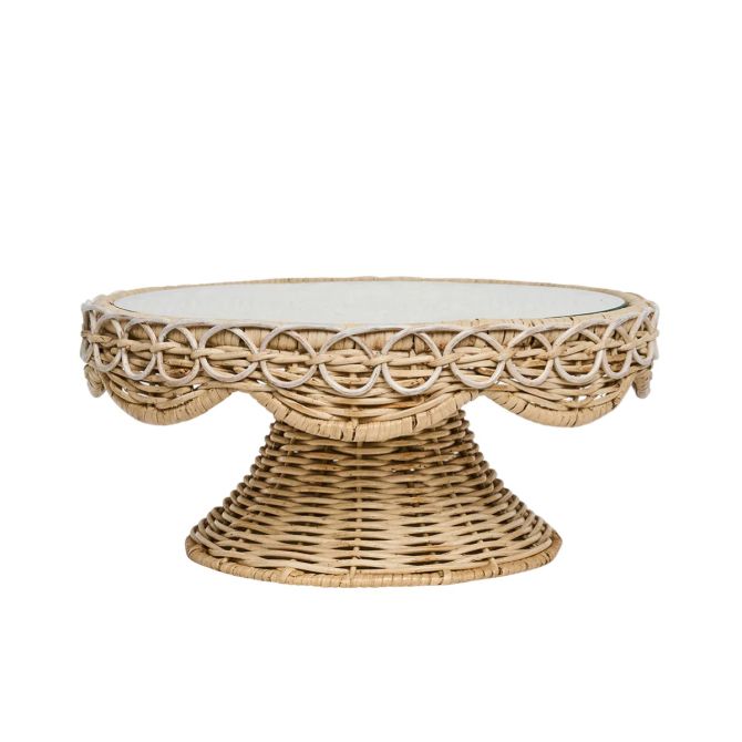 Juliska Provence Rattan Cake Stand, Whitewash