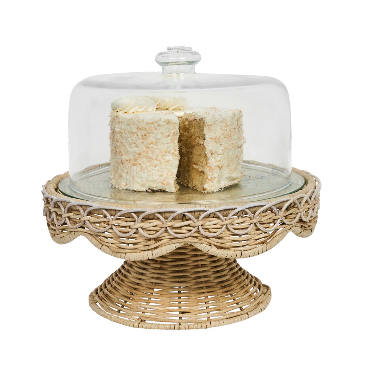 Juliska Provence Rattan Cake Stand, Whitewash