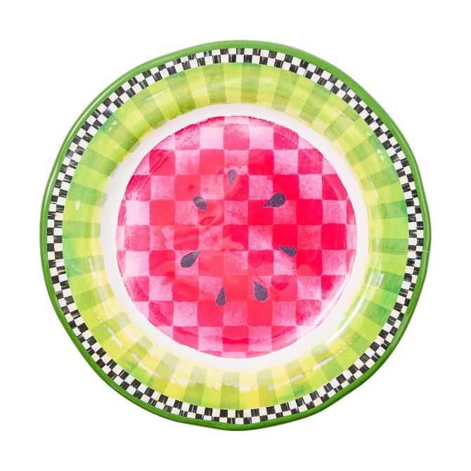 MacKenzie-Childs Set of 4 Melamine Salad Plates, Watermelon