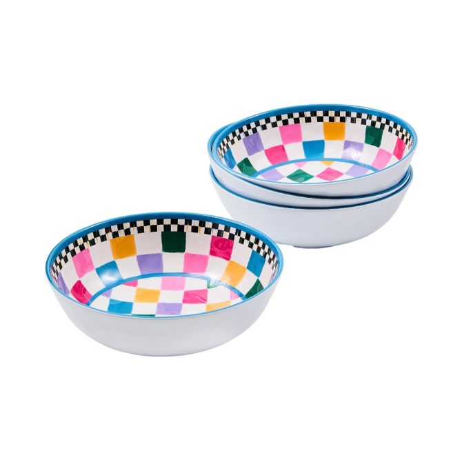 MacKenzie-Childs Set of 4 Small Melamine Bowls, Jamboree