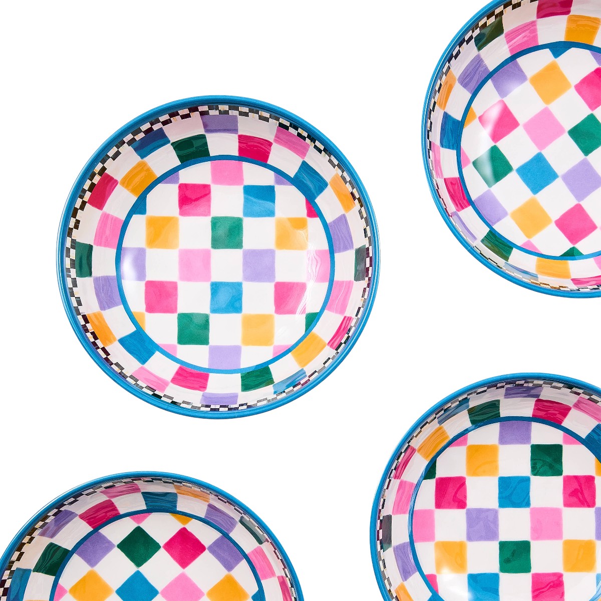 MacKenzie-Childs Set of 4 Small Melamine Bowls, Jamboree