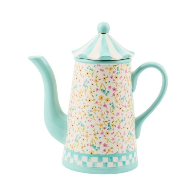 MacKenzie-Childs Ceramic Teapot, Posie Patch