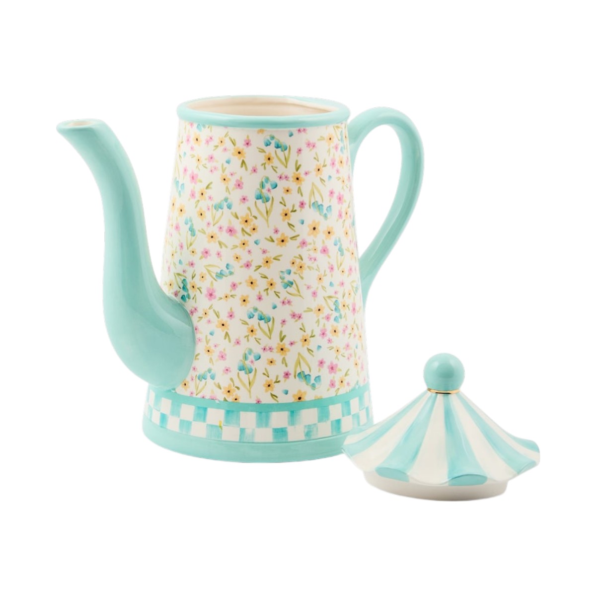 MacKenzie-Childs Ceramic Teapot, Posie Patch