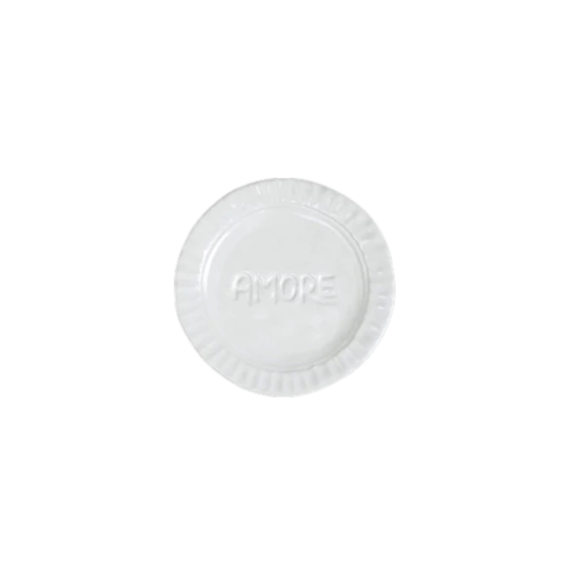 Vietri Pietra Serena Amore Plate, White