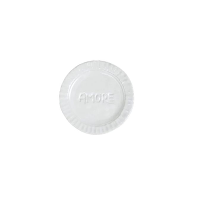Vietri Pietra Serena Amore Plate, White
