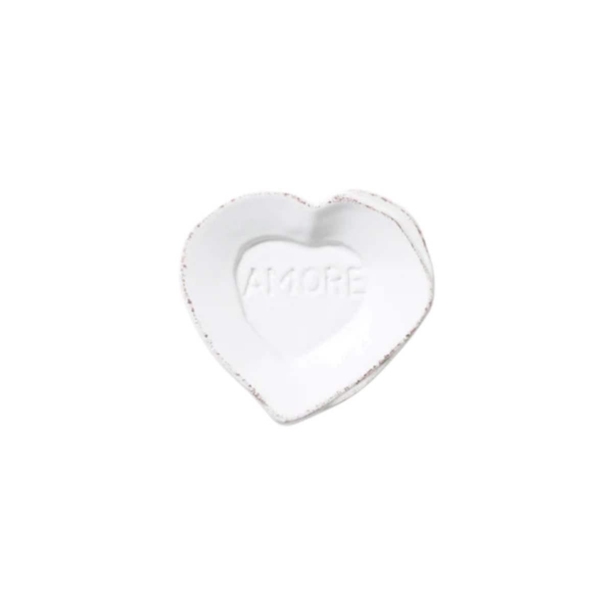 Vietri Lastra Heart Mini Amore Plate, White