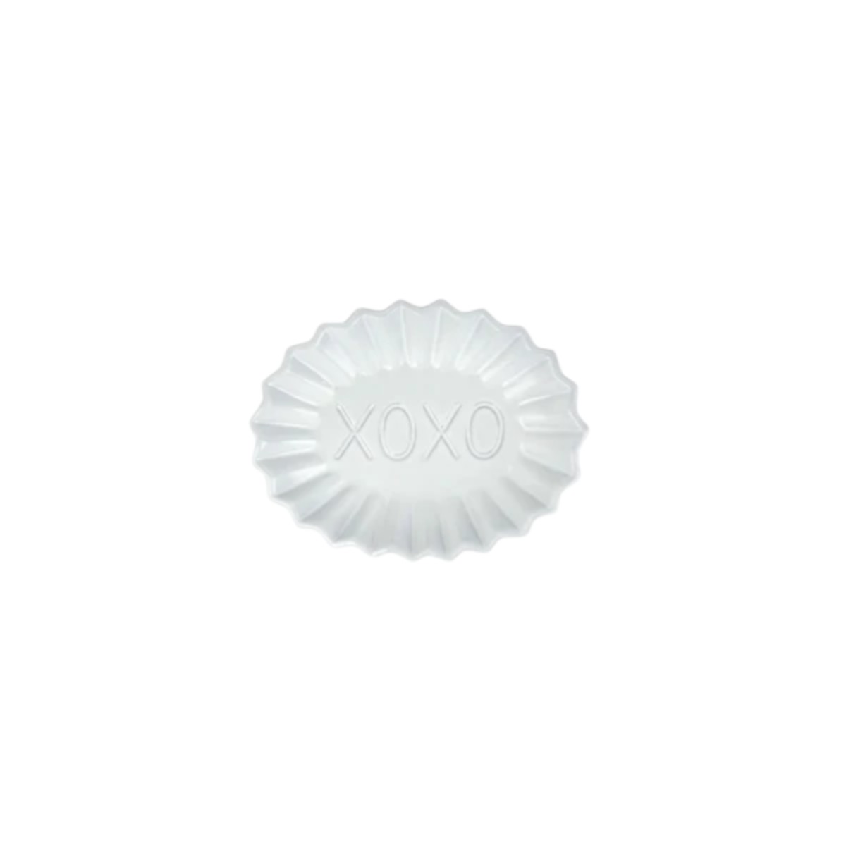 Vietri Incanto Pleated XOXO Plate, White