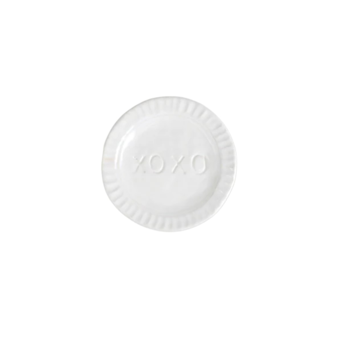Vietri Pietra Serena XOXO Plate, White