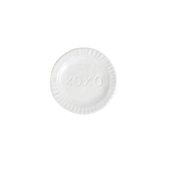 Vietri Pietra Serena XOXO Plate, White