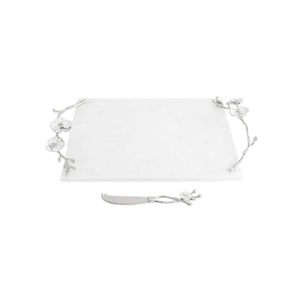 Michael Aram Silver Orchid Cheeseboard with Knife