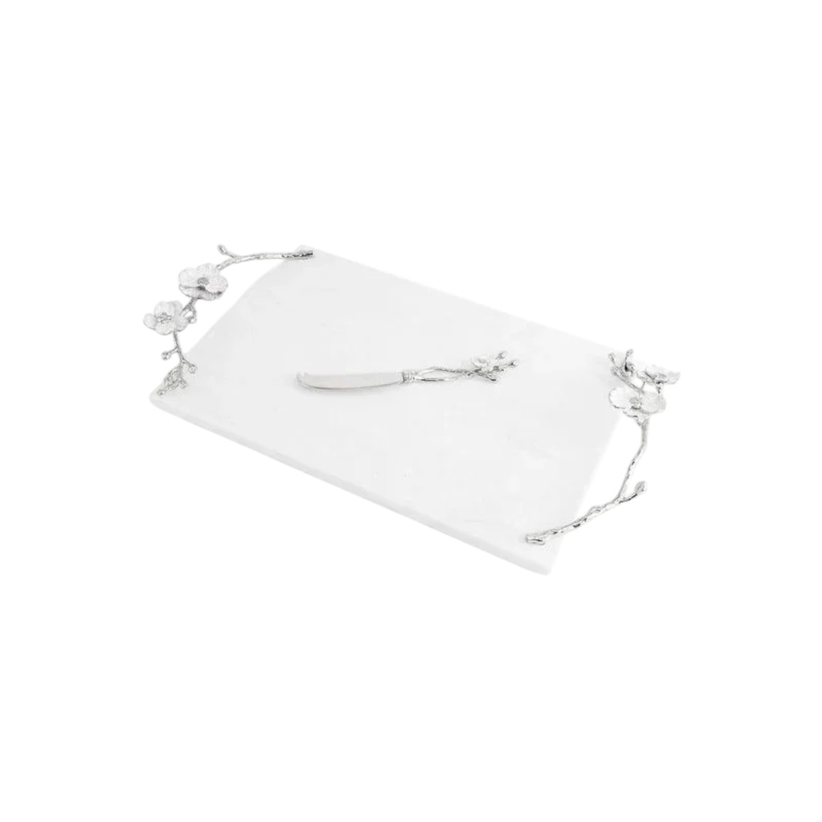 Michael Aram Silver Orchid Cheeseboard with Knife