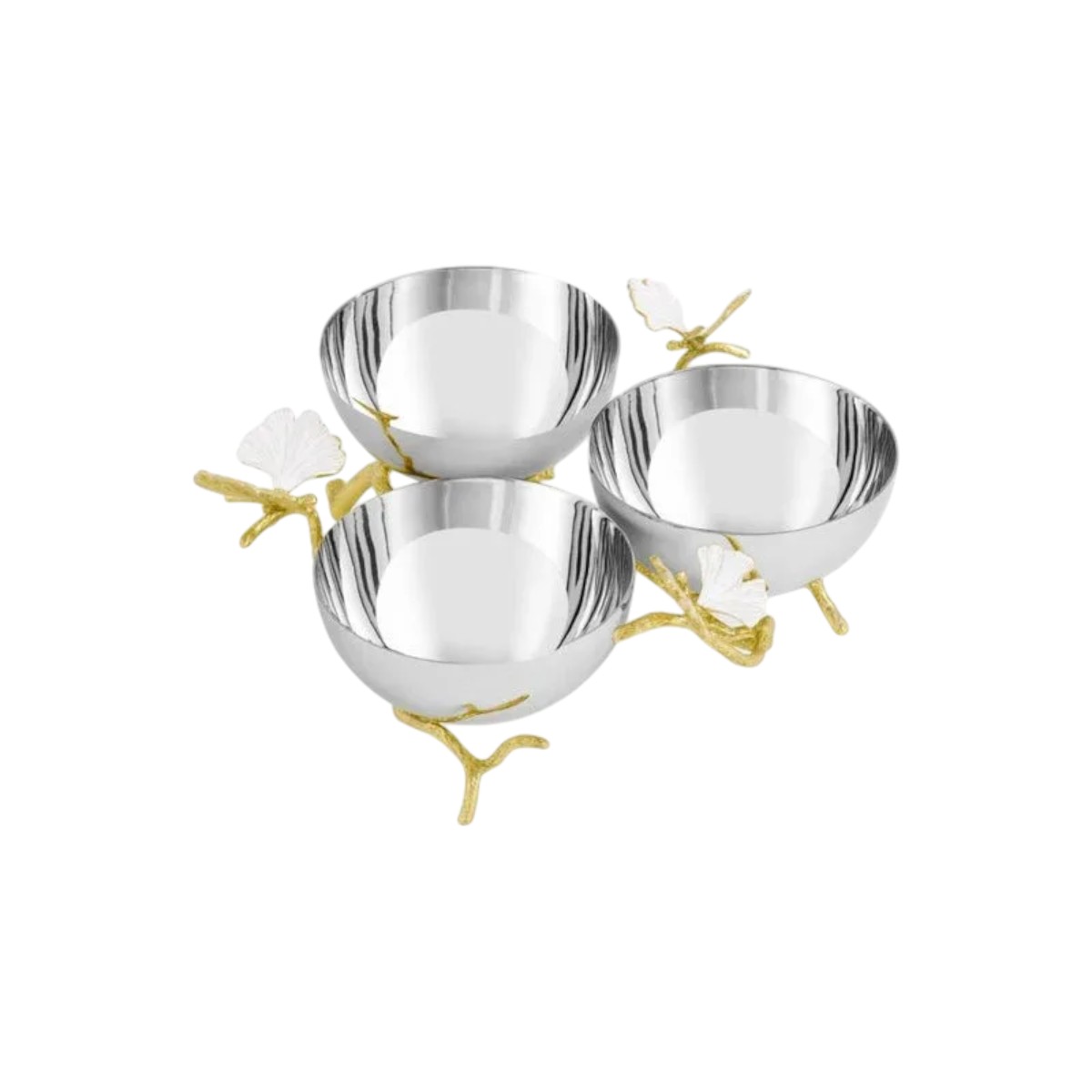 Michael Aram Butterfly Gingko Gold Triple Bowl