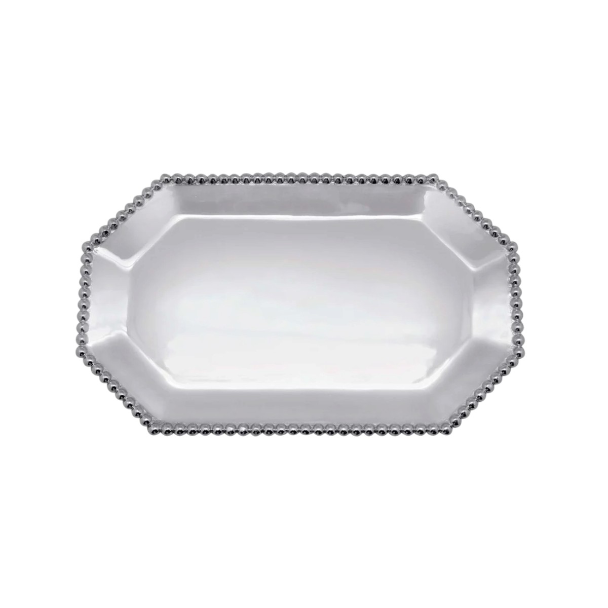 Mariposa Pearled Rectangular Octagonal Tray, Small