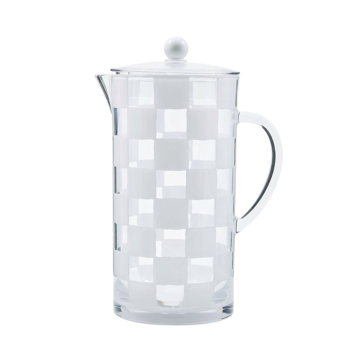 MacKenzie-Childs Acrylic Pitcher, White Check
