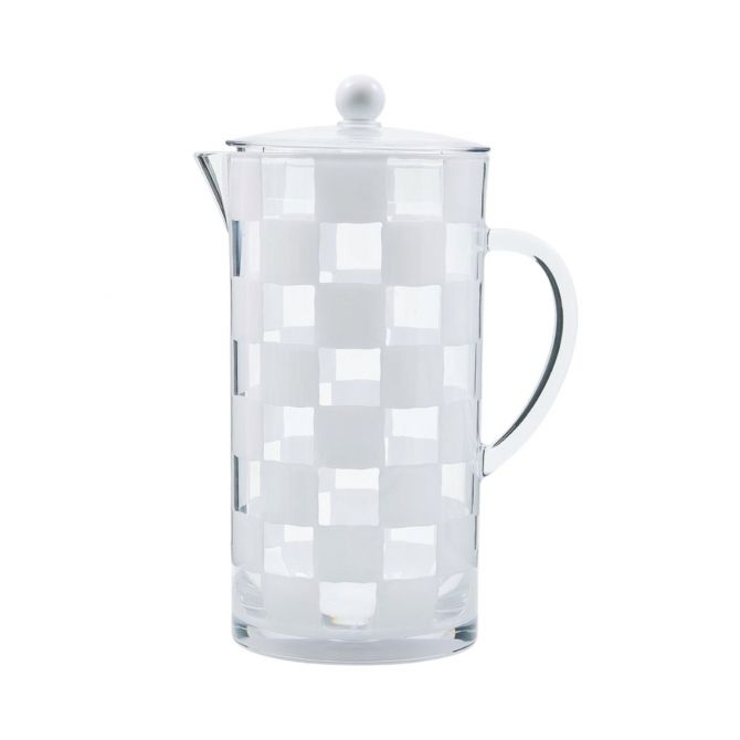 MacKenzie-Childs Acrylic Pitcher, White Check