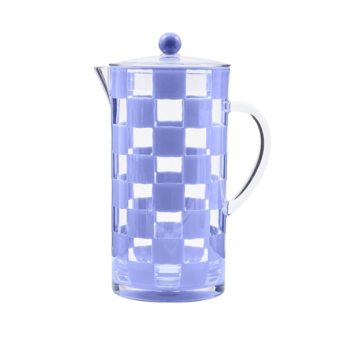 MacKenzie-Childs Acrylic Pitcher, Blue Check