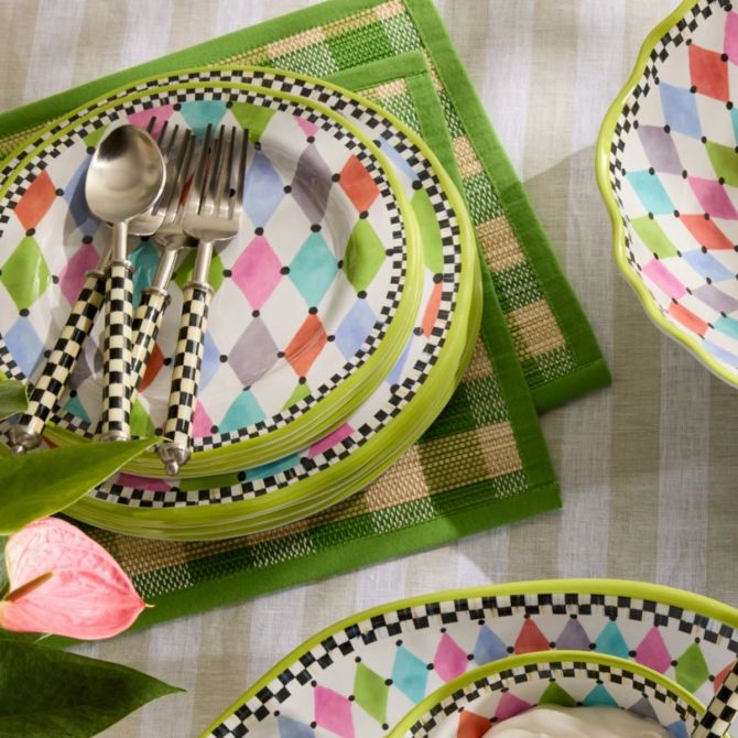 MacKenzie-Childs Palm Springs Melamine Salad Plates, Set of 4