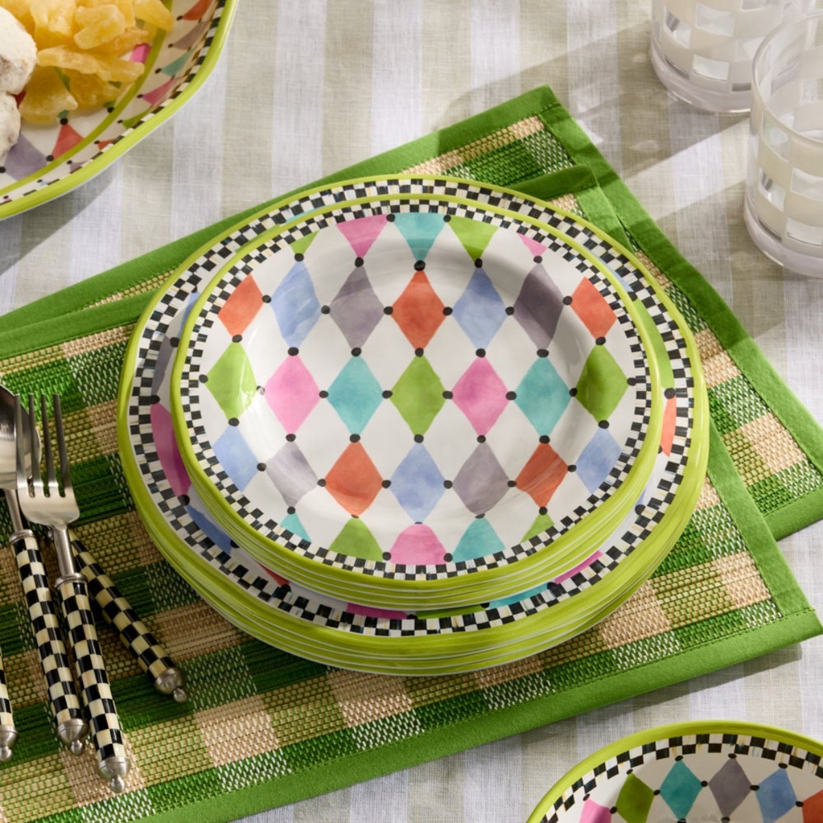 MacKenzie-Childs Palm Springs Melamine Salad Plates, Set of 4