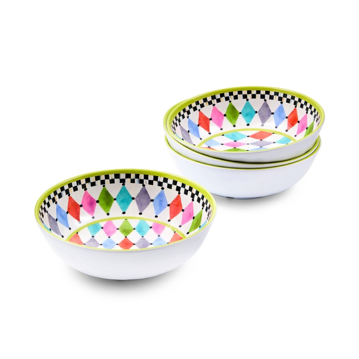 MacKenzie-Childs Palm Springs Melamine Small Bowls, Set of 4