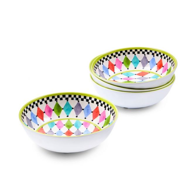 MacKenzie-Childs Palm Springs Melamine Small Bowls, Set of 4
