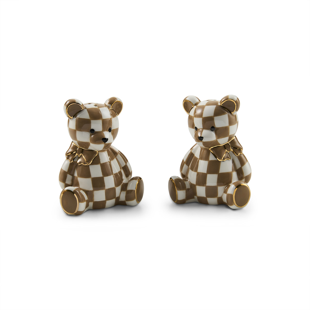 MacKenzie-Childs Mocha Bear Salt and Pepper Set
