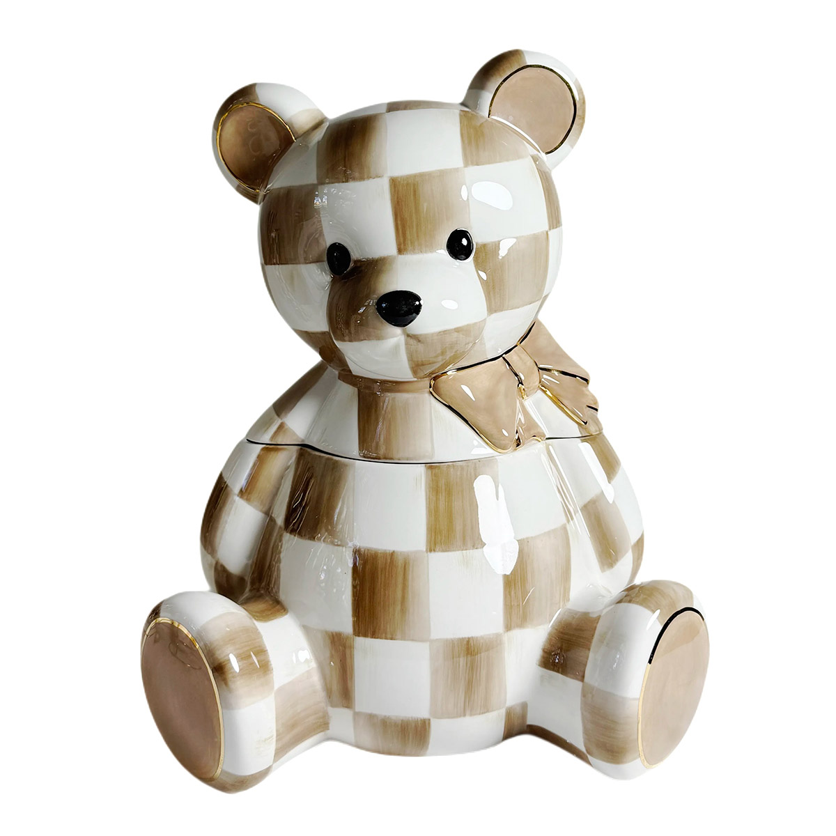 MacKenzie-Childs Mocha Bear Cookie Jar