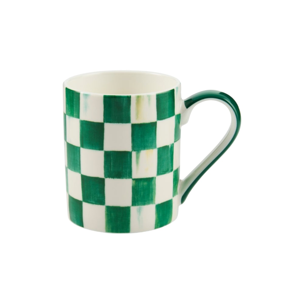 MacKenzie-Childs Porcelain Mug, Emerald Check