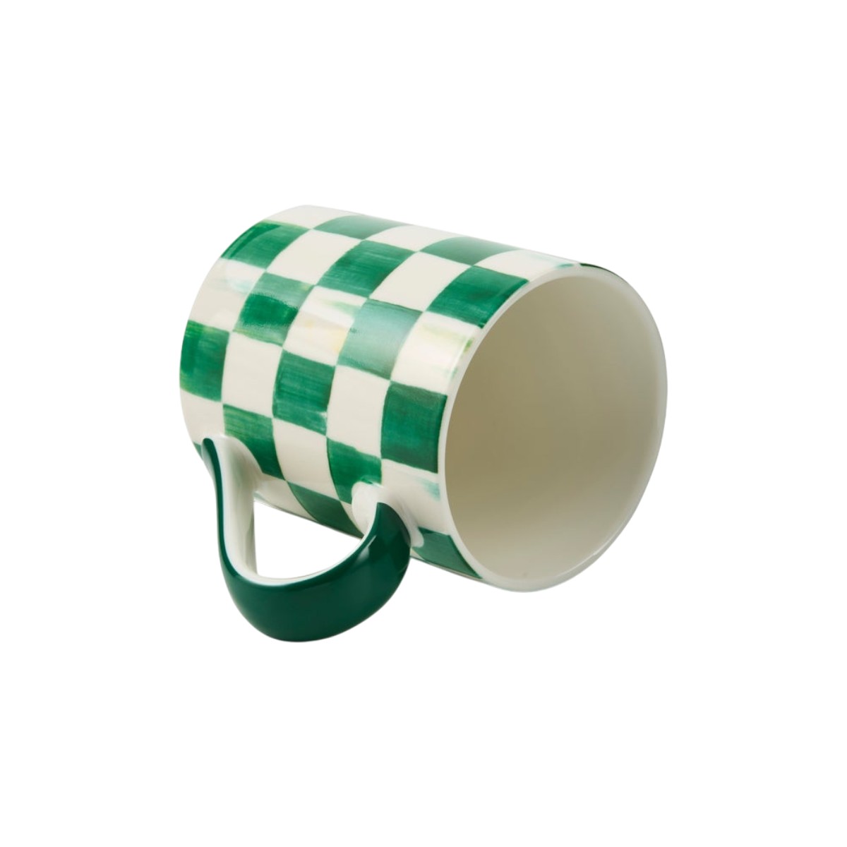 MacKenzie-Childs Porcelain Mug, Emerald Check