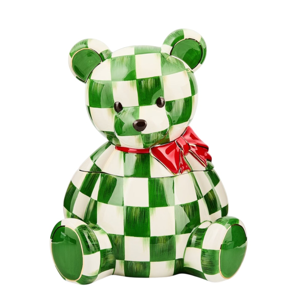 MacKenzie-Childs Check It Out Bear Cookie Jar