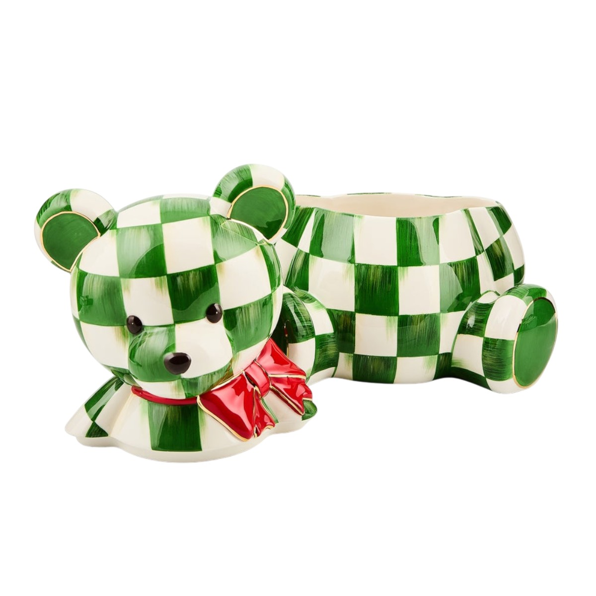 MacKenzie-Childs Check It Out Bear Cookie Jar