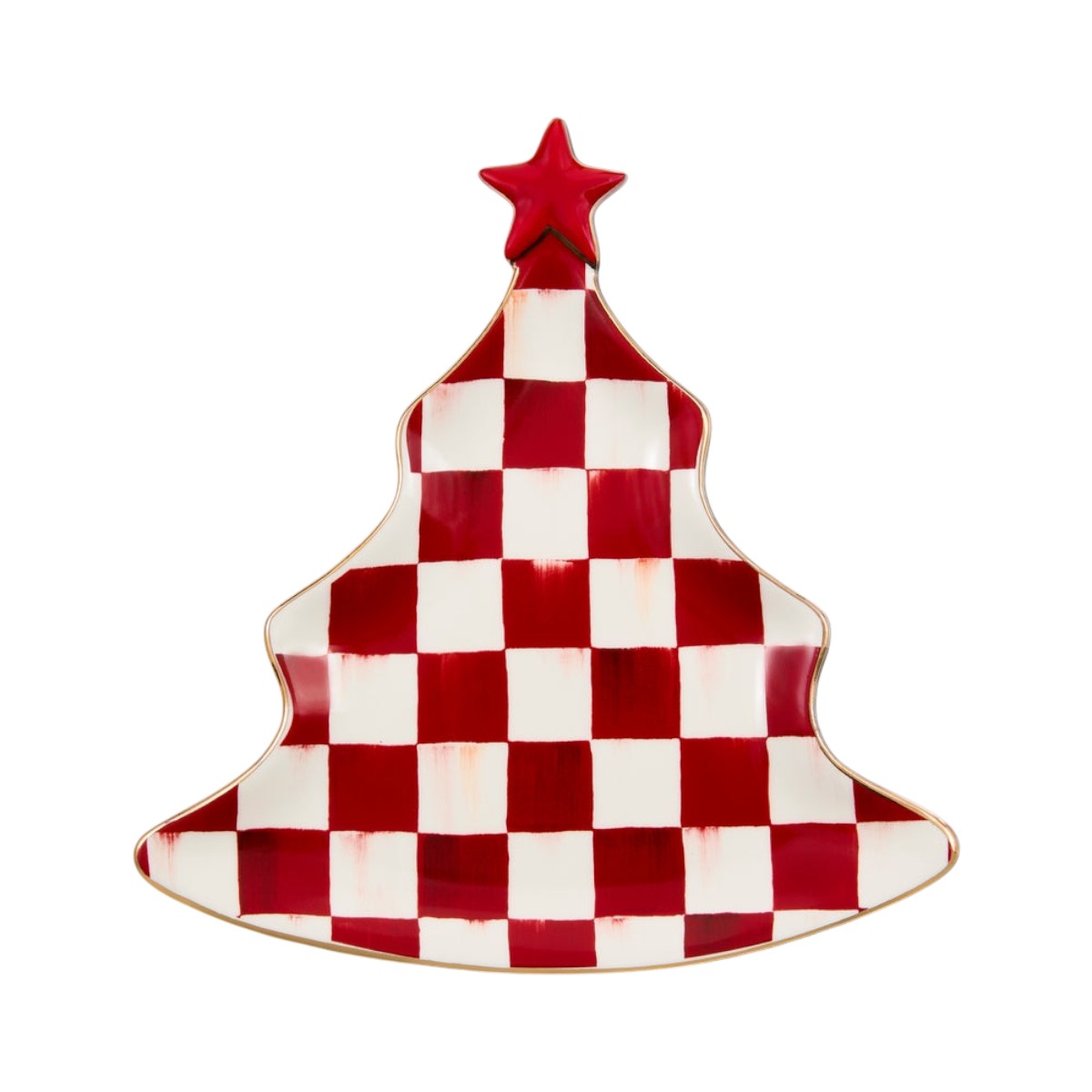 MacKenzie-Childs Tree Trinket Tray, Cherry Check