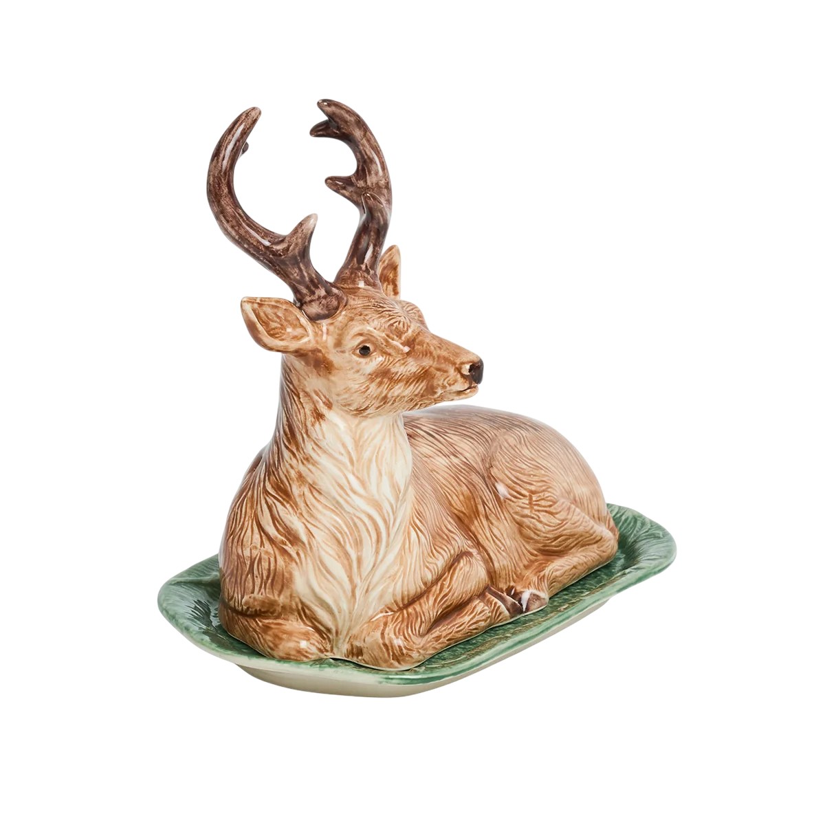 Juliska Forest Walk Stag Butter Dish, Multicolor