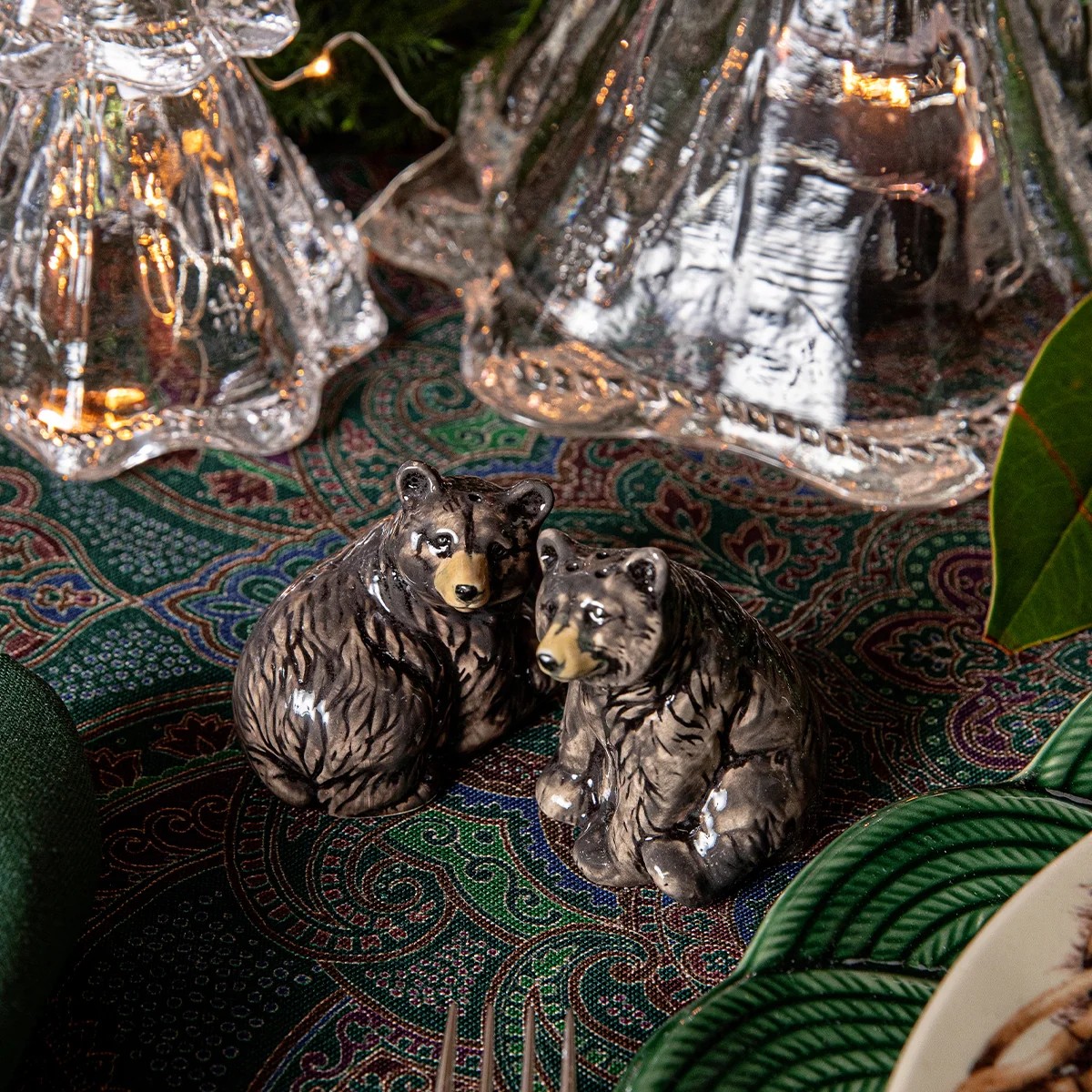 Juliska Clever Creatures Black Bear Salt and Pepper Shakers, Set of 2