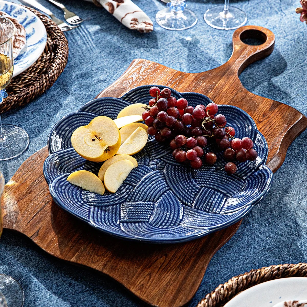 Juliska Le Panier Mystic Knot Charger Platter, Denim